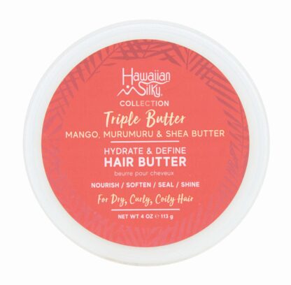 Hawaiian Silky Mango and Murumuru Butter Hair Butter, 4 fl oz with Shea Butter for Nourish, Soften, Seal & Shine | Hydrate and Define Triple Butter Collection