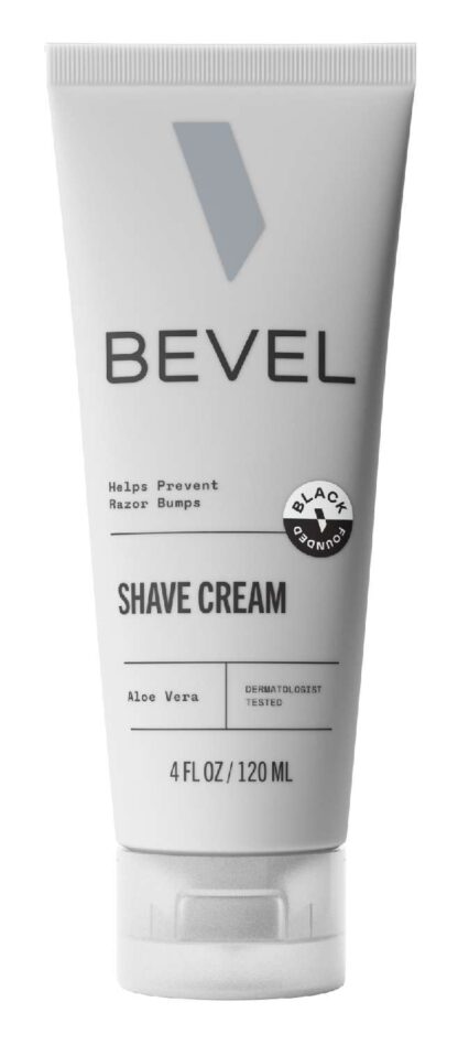 Bevel Shaving Cream for Men, Moisturizing Shave Cream with Aloe Vera and Vitamin E to Soothe Skin and Prevent Razor Bumps, 4 Fl Oz (Packaging May Vary)