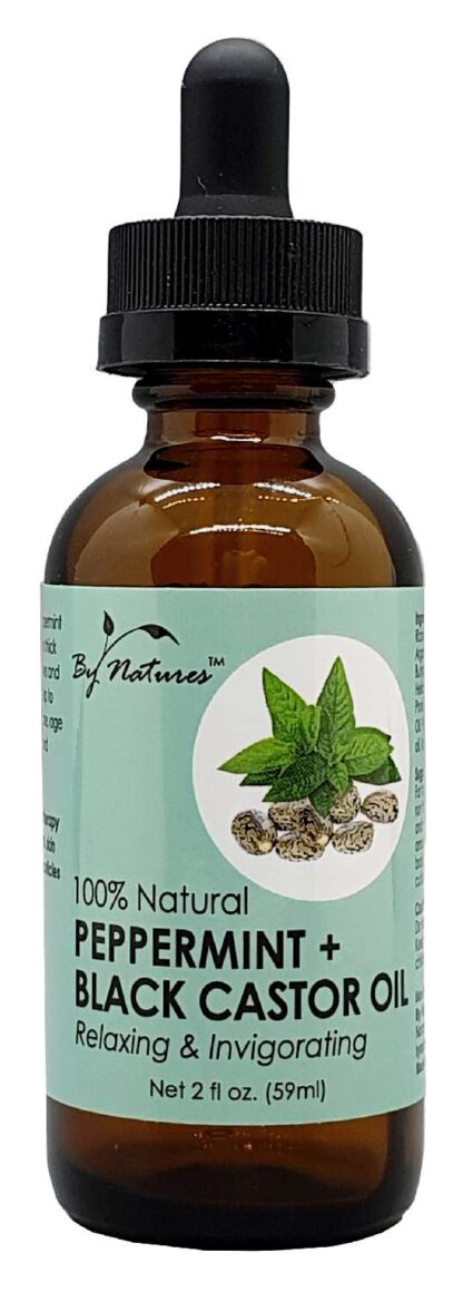 By Natures 100% Natural Peppermint + Black Castor Oil 2.0 Fl Oz (Pack of 1)