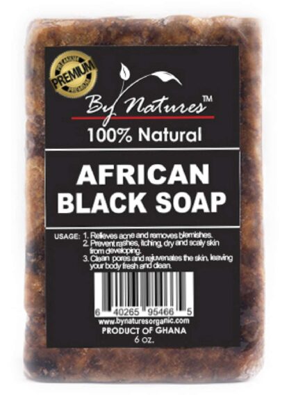 By Natures 100% Natural African Black Soap Original 6.0 Oz (Pack of 1)