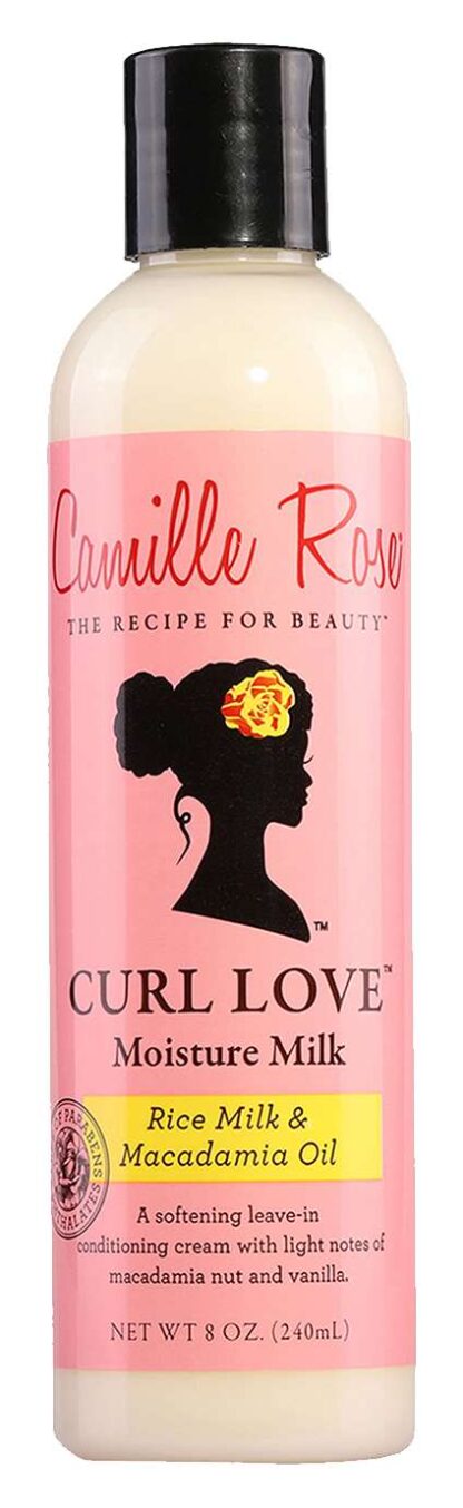 Camille Rose Curl Love Moisture Milk Leave-In Conditioner, with Rice Milk and Macadamia Oil to Soften, Smooth and Detangle Curly Hair, 8 oz