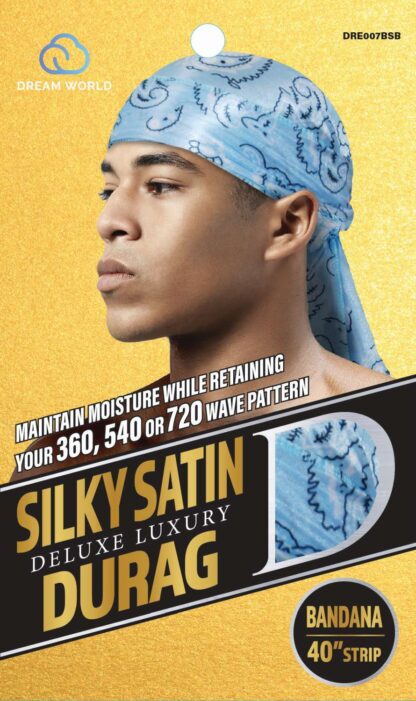 Dream World Silky Satin Durag Bandana Sky Blue