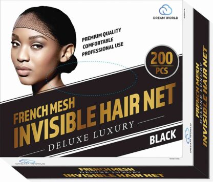 Dream World French Mesh Invisble Hair Net Black 200 Pcs