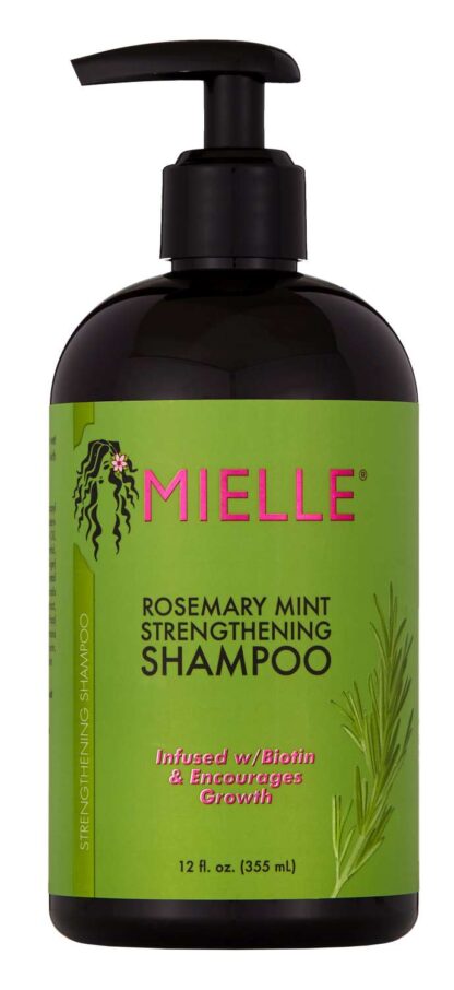 Mielle Organics Rosemary Mint Strengthening Shampoo Infused with Biotin, Cleanses and Helps Strengthen Weak and Brittle Hair, 12 Ounces