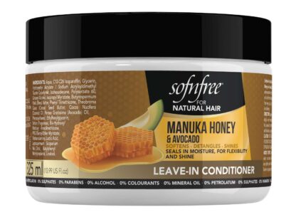 Sofn?free Leave-In Conditioner with Manuka Honey & Avocado Natural Hair Butter and Hair Moisturizer for Coily & Curly Hair - 11 Fl Oz (Pack of 1)