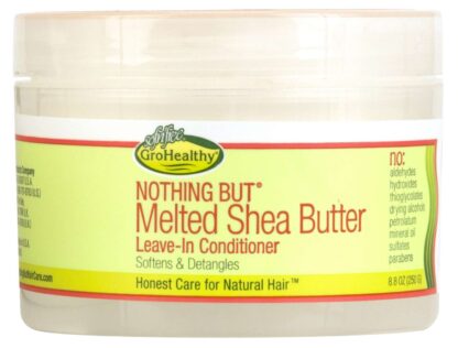 NOTHING BUT Melted Shea Butter Leave-In Conditioner - Sulfate-Free Hair Cream Softens, Detangles and Seals In Moisture for All Types of Healthy, Curls, Color-Safe - 8.8 oz (Pack of 1)