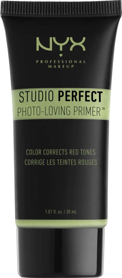 NYX PROFESSIONAL MAKEUP Studio Perfect Primer, Vegan Face Primer - Green (Color-Correcting)