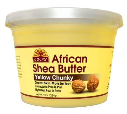 Okay Shea Butter Chunks Jar, Yellow, 10 Ounce