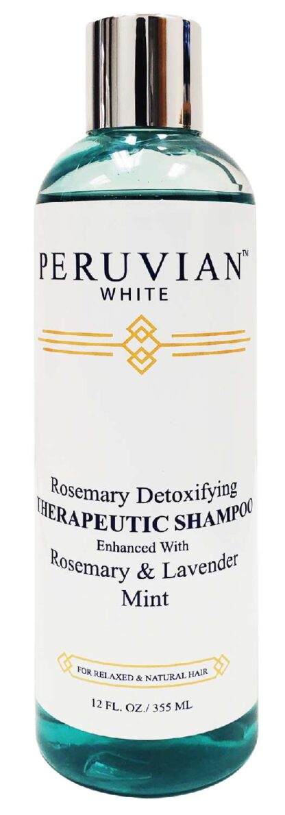 Peruvian white Rosemary Detoxifying Therapeutic Shampoo Enhanced with Rosemary & Lavender Mint (12 oz.)