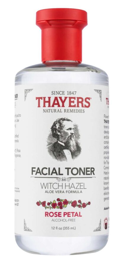 Thayers Alcohol-Free Rose Petal Witch Hazel Facial Toner for Glowing Skin, Soothing, Hydrating, Refreshing Toner for Normal and Combination Skin, 12oz