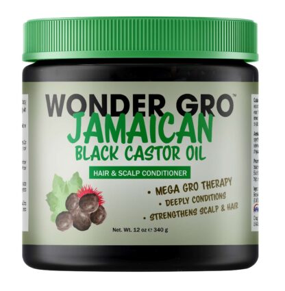 Jamaican Black Castor Oil Hair Grease Styling Conditioner, 12 fl oz - Great for Strengthening - Mega Hair Growth Therapy by Wonder Gro